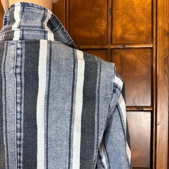 DG2 Multi Wash Stripe Stretch Cotton Blend Denim Blazer - Picture 9 of 12
